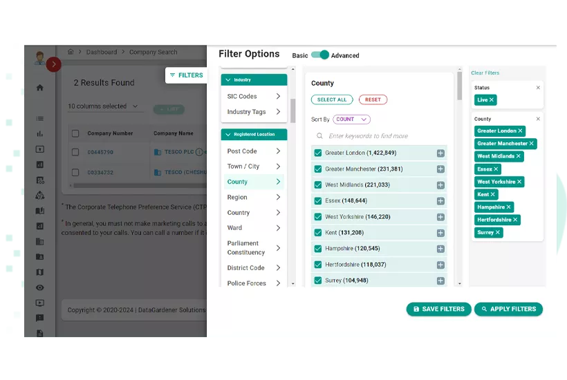 Explore Our Advanced Filters