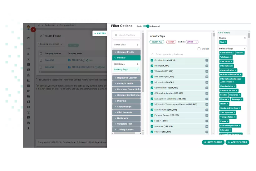 Find a Company Address Location Filters